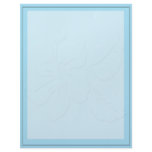 Robin Egg Blue Tone on Tone Hibiscus Flower Personalized Letterhead