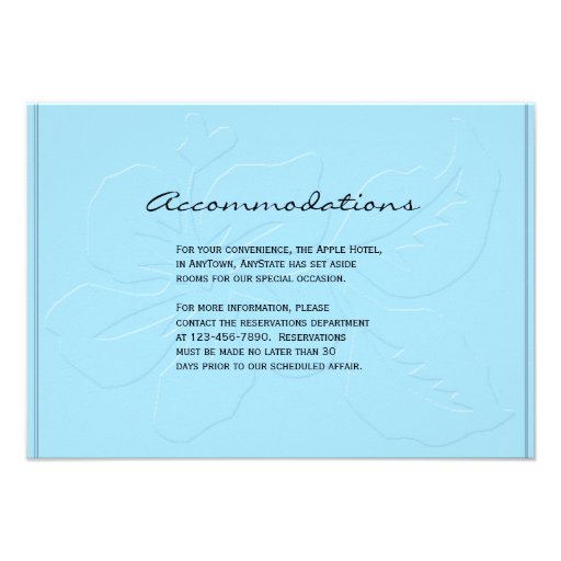 Robin Egg Blue Tone on Tone Hibiscus Insert Personalized Announcement