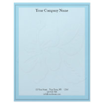Robin Egg Blue Tone on Tone Hibiscus Customized Letterhead