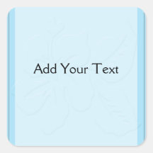 Robin Egg Blue Tone on Tone Hibiscus Square Stickers