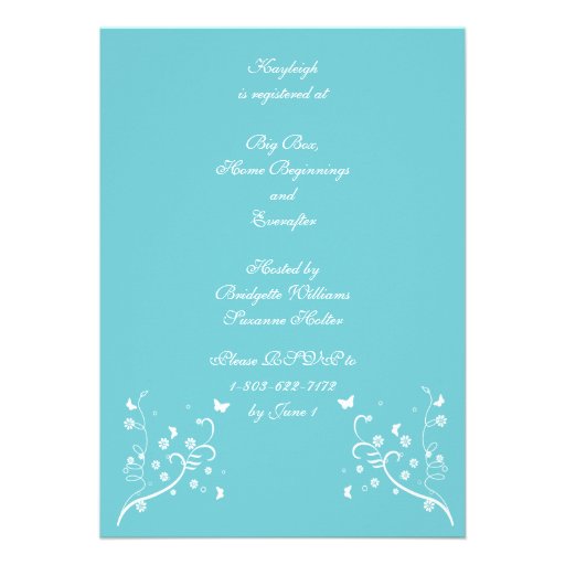Robin egg custom bridal shower invite