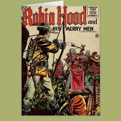 Robin Hood Comic Book Greeting Card Zazzle_card