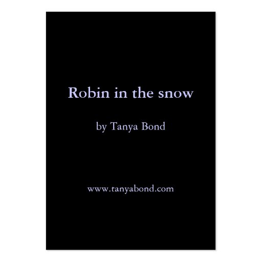 Robin in the snow aceo print business card templates (back side)