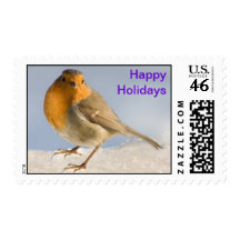 Robin in the snow II Postage