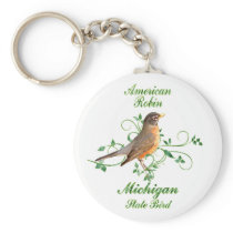 Robin Michigan State Bird keychains