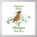 Robin Michigan State Bird posters