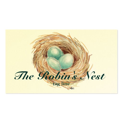 Robin Nest with Eggs Custom Business Cards (front side)