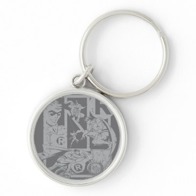 Robin - Picto Grey keychains