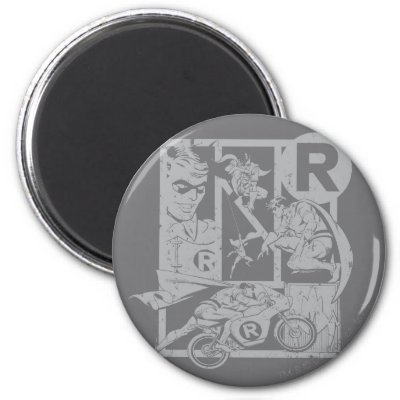 Robin - Picto Grey magnets
