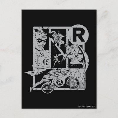 Robin - Picto Grey postcards
