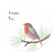 Robin Redbreast Gift Tag sticker