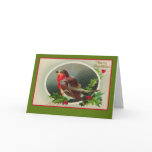Robin Redbreast Vintage Christmas Card