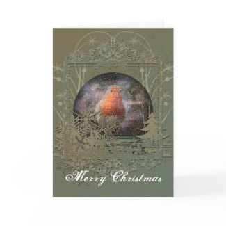 Robin Snowglobe Christmas Card card