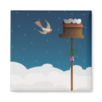 Robin, square magnet by kasei_lee Robin, square magnet