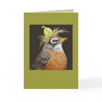 robin with gooseberry card