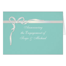 Robin's Egg Blue Jewelry Box with White Ribbon Greeting Cards