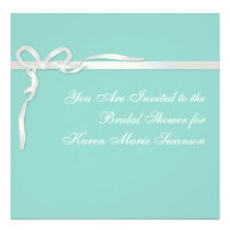 Robin's Egg Blue Jewelry Box with White Ribbon invitations