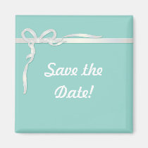 Robin's Egg Blue Jewelry Box with White Ribbon magnets