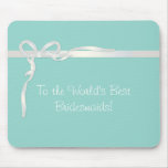 Robin's Egg Blue Jewelry Box with White Ribbon Mouse Pads