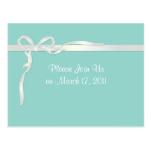 Robin's Egg Blue Jewelry Box with White Ribbon Postcards