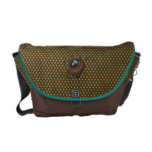 robins egg nest on polkadots messenger bag