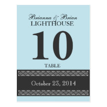 ROBIN'S EGG Wedding Table Number Card Reception Postcard