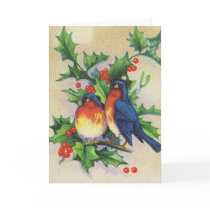 Robins & Holly Christmas cards