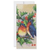 Robins & Holly Christmas Rack Card Design