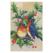 Robins & Holly Christmas Personalized Stationery