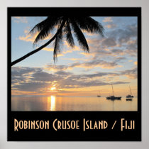 Robinson Crusoe Island Sunset Posters