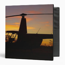 Robinson R44 helicopter at sunset Binder