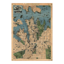 Robinson’s map of Sydney, NSW (1922) Reprint posters