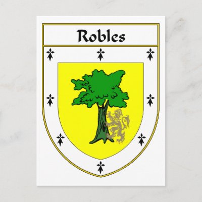 Robles Coat of Arms/Family Crest Postcards by NameGame