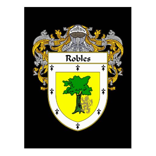 Robles Coat of Arms (Mantled) Postcard