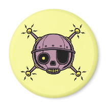 Robo Pirate magnets by skullabee Robo Pirate magnets
