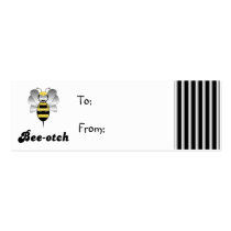 Robobee Bumble Bee Bee-otch Gift Tag business cards by bugspot Robobee Bumble Bee Bee-otch Gift Tag business cards