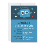Robot 1st Birthday Custom Invitations