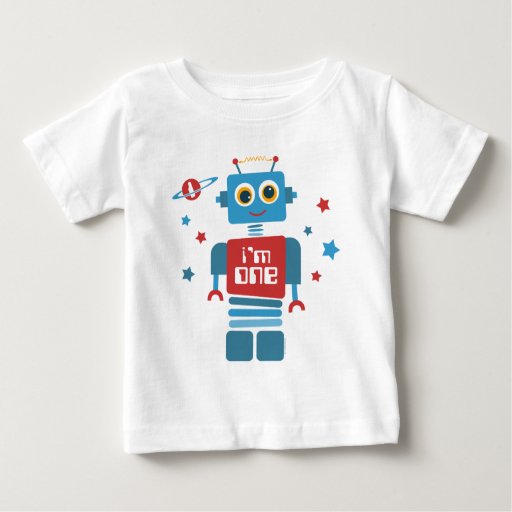 Robot 1st Birthday Infant Tshirt Zazzle