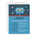 Robot 2nd Birthday Custom Invitations