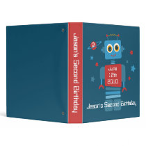 Robot 2nd Birthday Keepsake Photo Binder