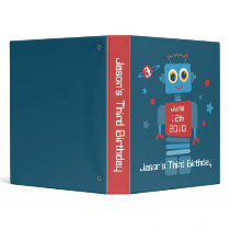 Robot 3rd Birthday Keepsake Photo Binder