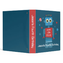 Robot 5th Birthday Keepsake Photo Binder