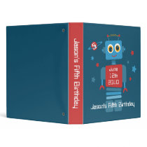 Robot 5th Birthday Keepsake Photo Binder