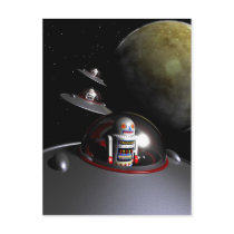 ROBOT - 7 Saucers Postcard