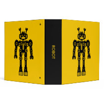 Robot - Amber (2.0in) binders by artberry Robot - Amber (2.0in) binders