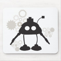 Robot and Gears Mousepad by OrangeOstrichDesigns Robot and Gears Mousepad