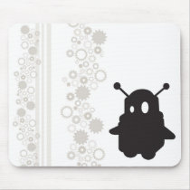 Robot and Gears Mousepad by OrangeOstrichDesigns Robot and Gears Mousepad