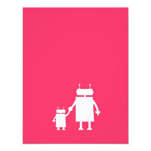 Robot Baby Girl Shower Invite