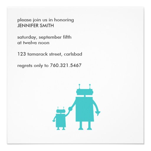 Robot Baby Shower Invitation