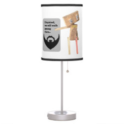 Robot beard disguise plan desk lamps